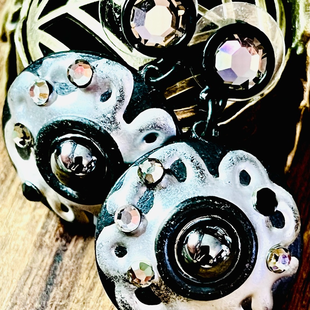 Chicos Vintage Black and Silver Earrings